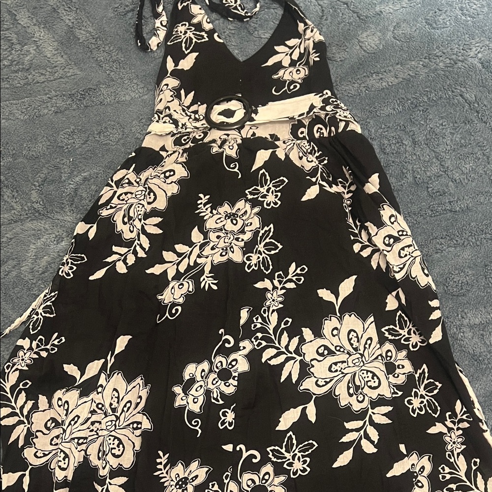 Limited Too Black and White Floral Backless Dress
